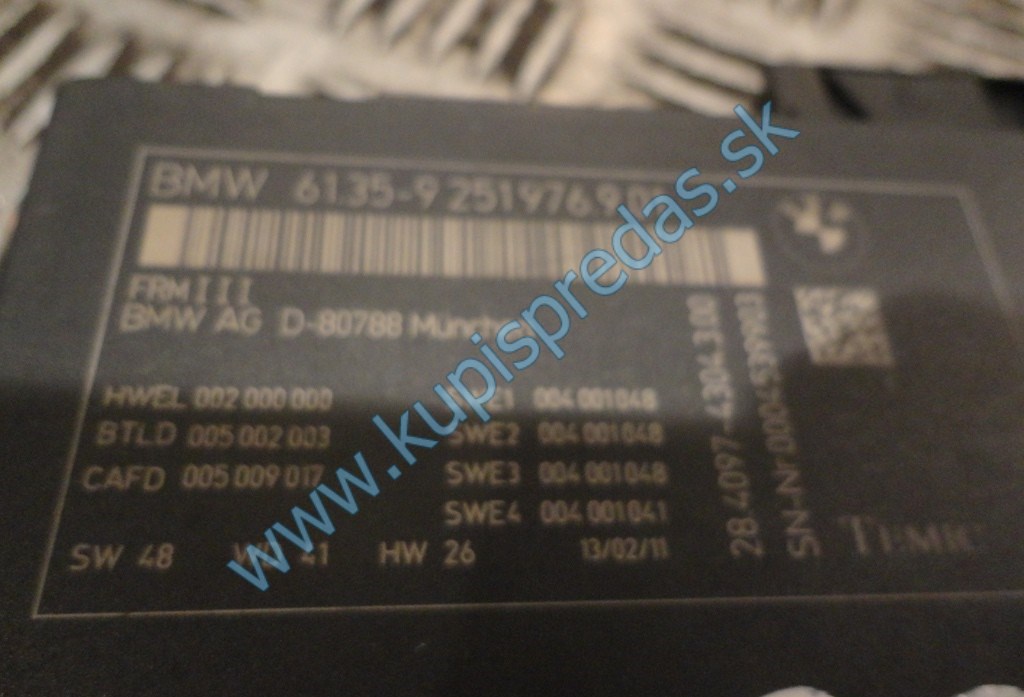 Riadiací modul svetiel FRM III BMW 7 F01